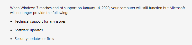 What Windows 7 End of Life Means