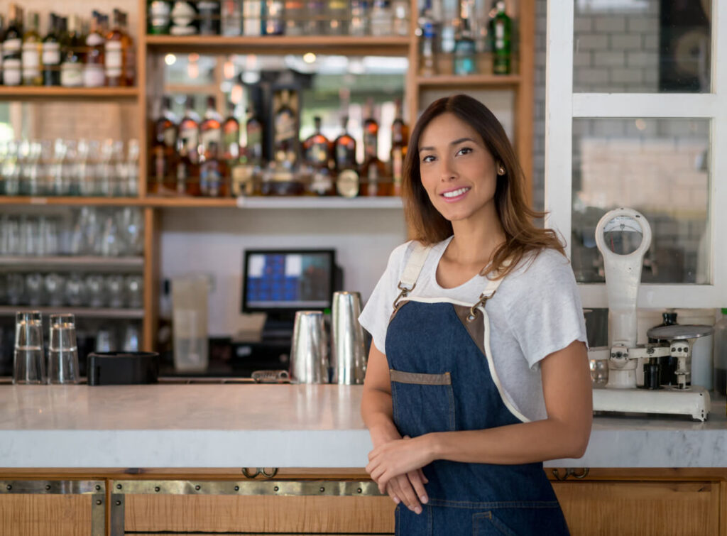 Bar POS next to Happy Bartender