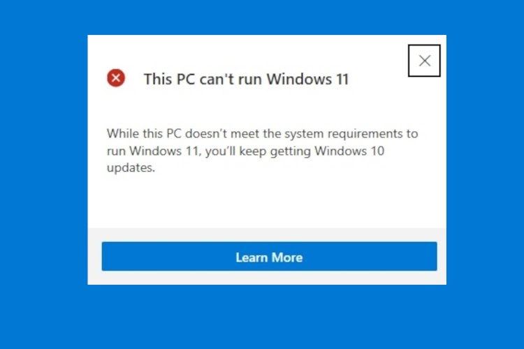 This PC can't run Windows 11